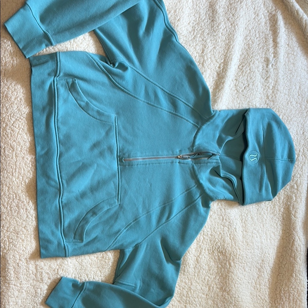 Lululemon Blue Quarter Zip Scuba Hoodie